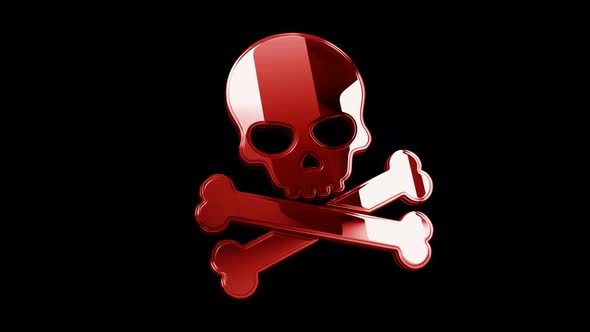 Skull pirate and online cyberattack metal symbol loop concept