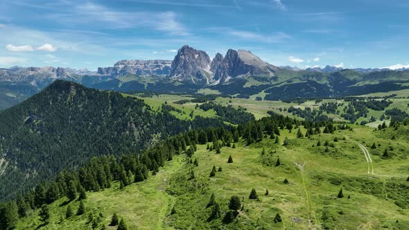 Beautiful summer day in the Dolomites mountains