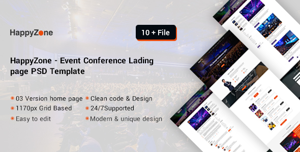 HappyZone Event Conference landing page psd template