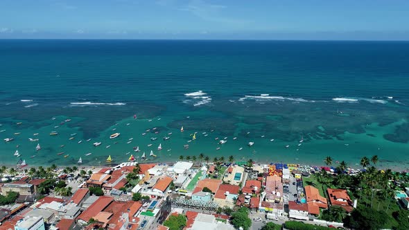 Panoramic view of legendary beach at Northeast Brazil.