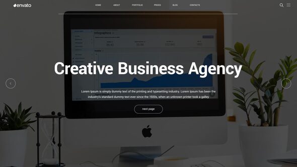 Landing page typography slideshow