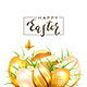 Golden Easter Eggs and Butterfly on White Background - GraphicRiver Item for Sale