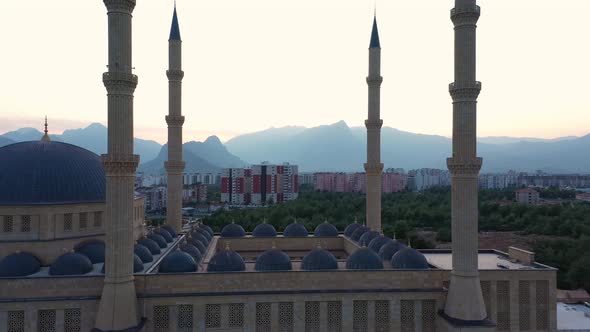 Beautiful Blue Mosque with Four Minarets