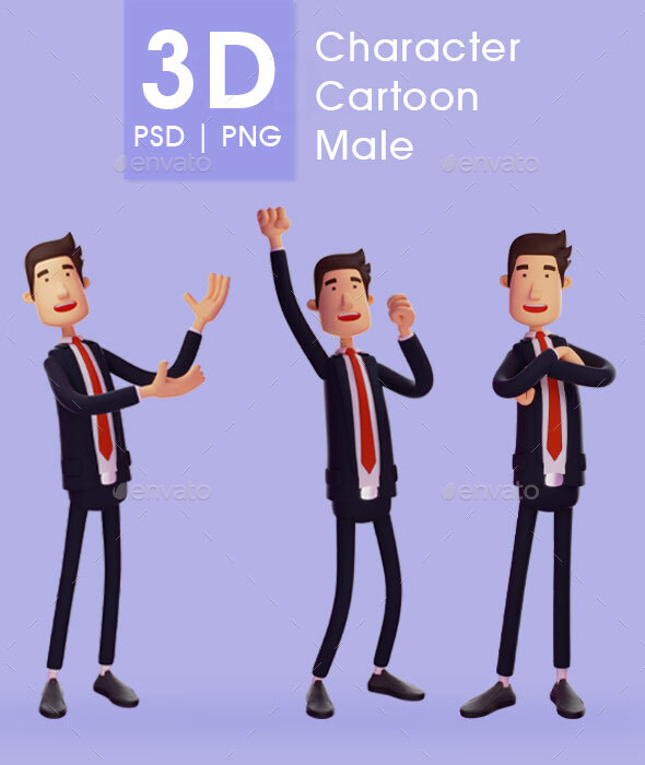 Businessman - Character Set With 3 Poses