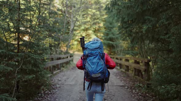 Slow Motion Outdoor Activities Travel Concept Woman in Nature