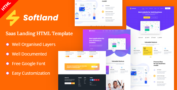 Softland-Saas Landing Page HTML Template