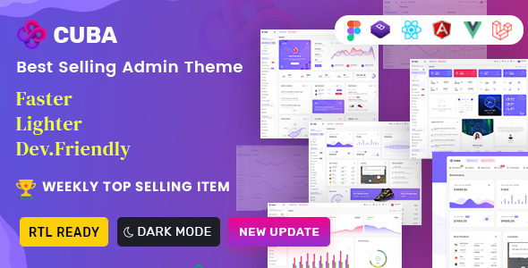 Cuba- Bootstrap 4 & 5 HTML, React, Angular 12, VueJS & Laravel Admin Dashboard Template
