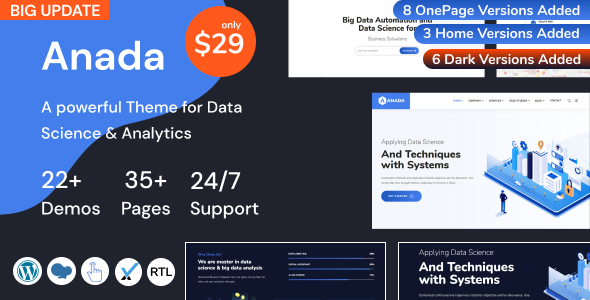 Anada - Data Science & Analytics Saas WordPress Theme / Themeforest