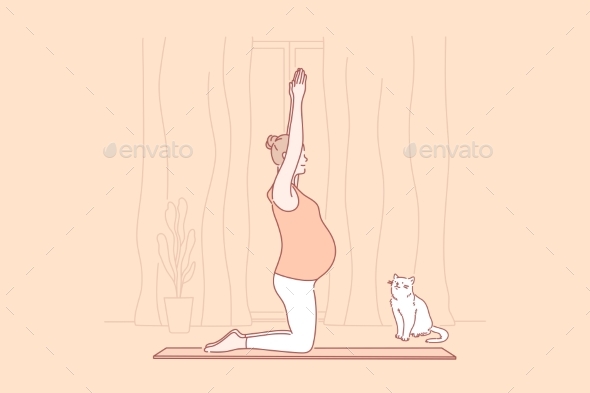 Pregnancy Motherhood Yoga Concept