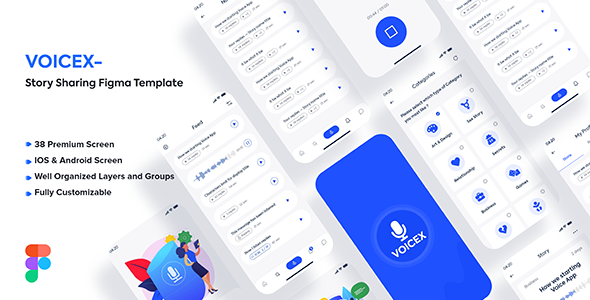 Voicex – Story Sharing Figma Template