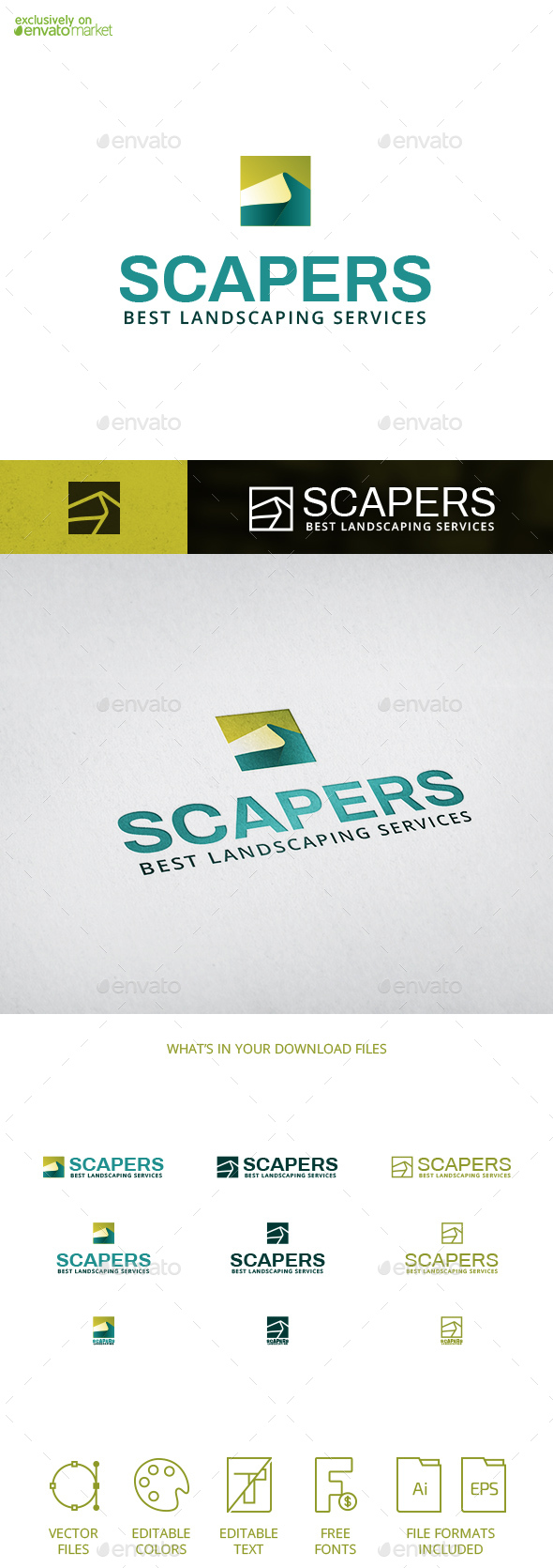 Scapers Landscaping Design Tourism Mountain Nature Logo