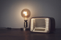 Stylish lamp and vintage radio - PhotoDune Item for Sale