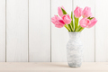 Fresh pink tulips in a  jug - PhotoDune Item for Sale
