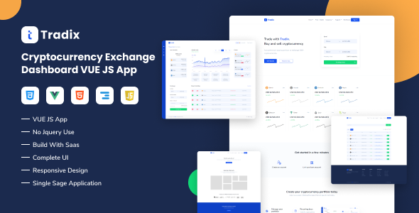 Tradix - Cryptocurrency Exchange Vuejs App