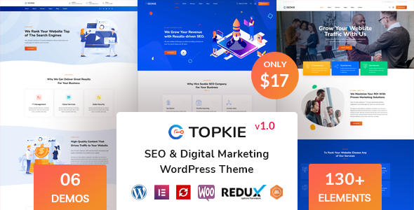 Тема WordPress Topkie - SEO Marketing WordPress Theme