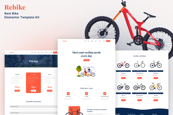 Rebike - Rent Bike Elementor Template Kit