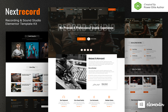 Nextrecord – Recording & Sound Studio Elementor Template Kit