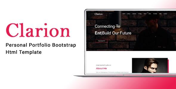 Clarion - Responsive Bootstrap 4 One Page Portfolio Template