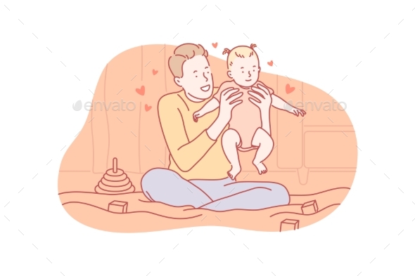 Fatherhood Playing Love Fathersday Concept