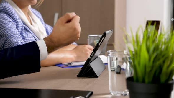 Businessman Touching a Digital Tablet Screen