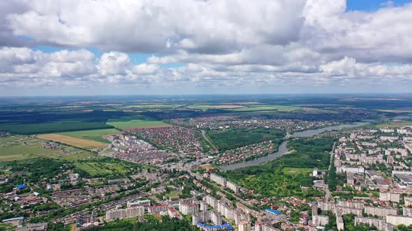 City landscape in summer