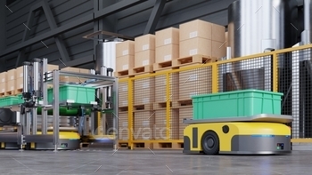  hour(Automated guided vehicle) AGV.3d rendering