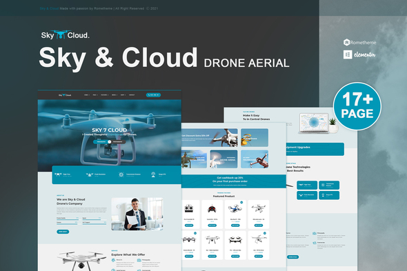 Sky&Cloud - Drone Aerial Photography & Videography Elementor Template Kit