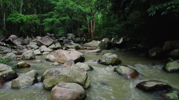 Brook close to the big waterfall in Hin Lat, Koh Samui, Thailand