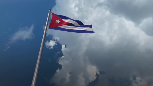 Cuba Flag Waving 4K