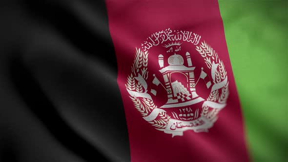 Afghanistan Flag Textured Waving Close Up Background HD