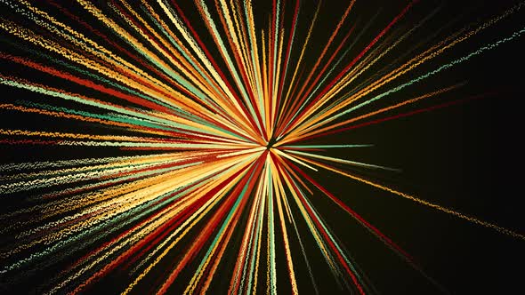 Abstract Multi-colored particle rays Speed Animation Colorful Light Trails Seamless Loop 