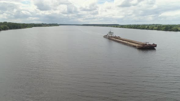 Barge on the River Volga