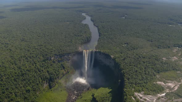 Jungle Waterfall Drone Shot