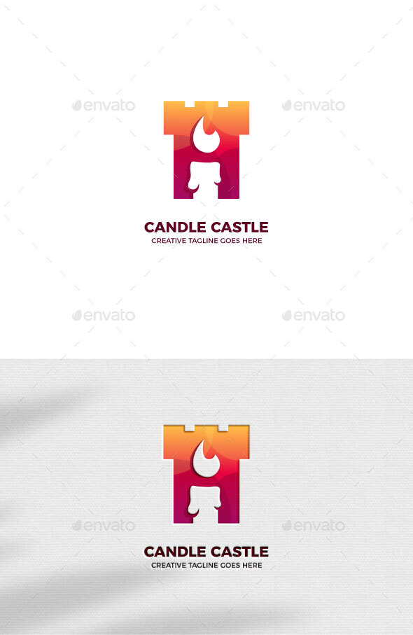 Candle Castle Gradient Logo Template