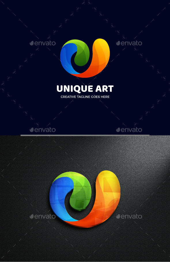 Abstract Letter U Gradient Logo Template