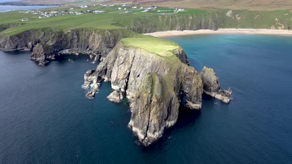 Aerial View of the Beautiful Coast at Malin Beg in County Donegal  Ireland