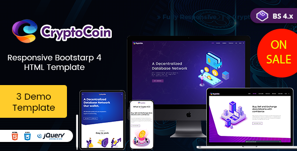 Cryptoico - ICO Bitcoin & Cryptocurrency HTML Template