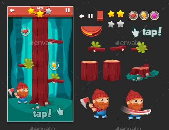 Tap Game Assets - Lumberjack
