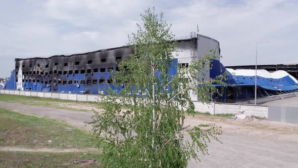 War in Ukraine  Destroyed Warehouse in Bucha