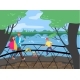 Cheerful People Walking Bridge Across River - GraphicRiver Item for Sale