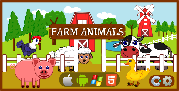 Farm Animals - Educational Game (HTML5+CAPX|Construct 2 and 3)