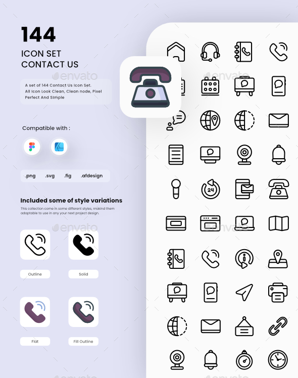 Contact Us Icon Set