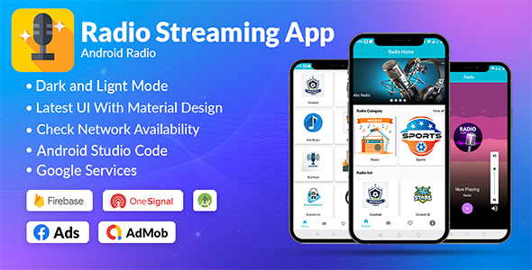 Radio App Android Online | Admob, Facebook, Startapp