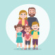 Family portrait. Parents with children. - GraphicRiver Item for Sale