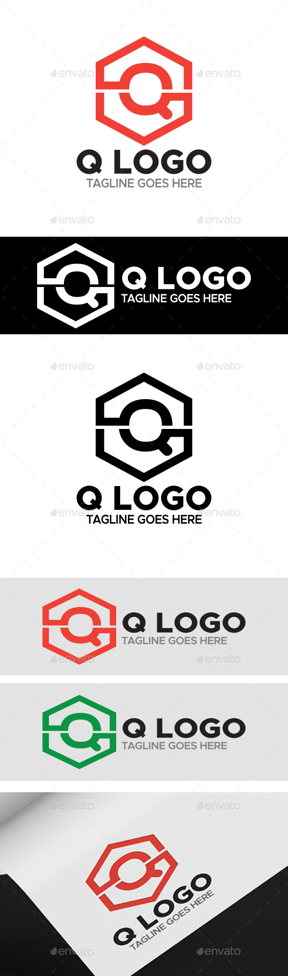Q Letter Logo - Hexagon Q Logo