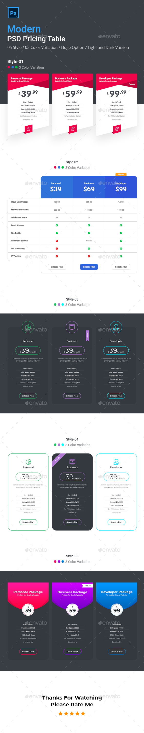 Table Templates from GraphicRiver