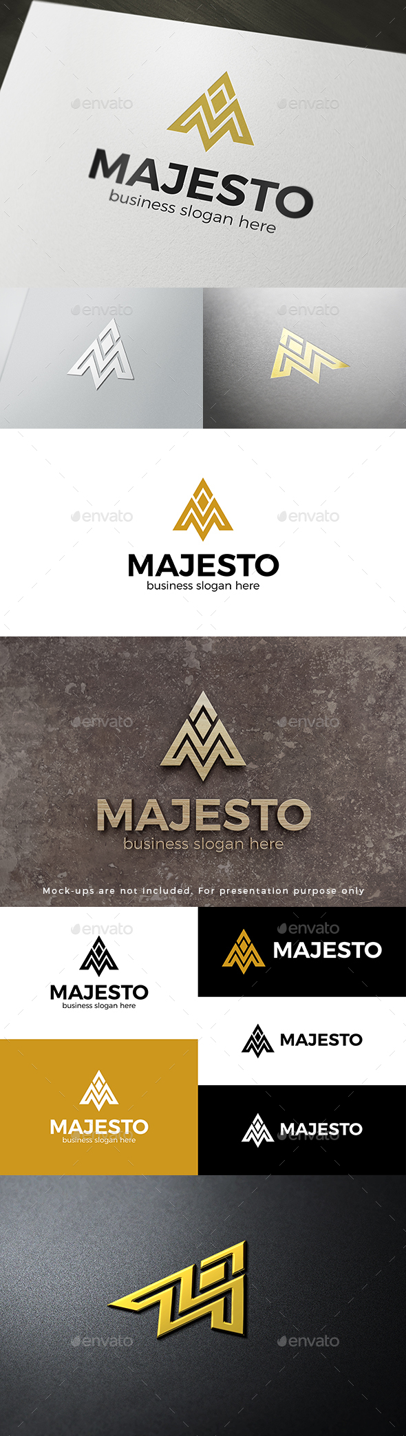Abstract Geometric Triangle Logo Letter M - Majesto
