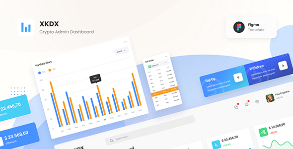 XKDX - Clean Crypto Admin Dashboard Template Figma