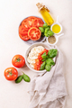 Mozzarella salad over white texture background - PhotoDune Item for Sale