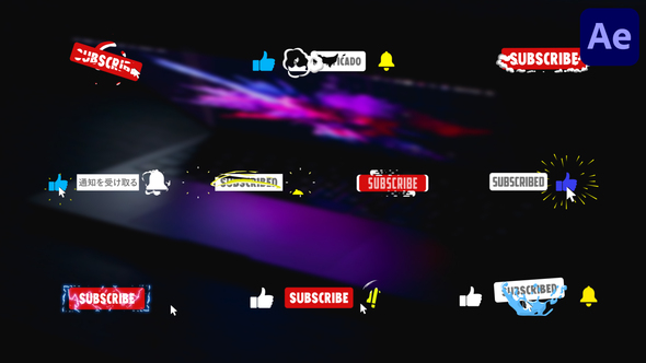 Stylish Subscribe Buttons | After Effects alt